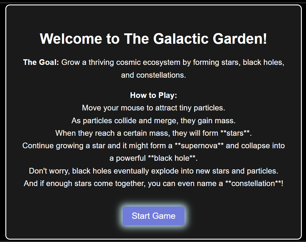 Galaxy Website Screenshot